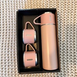 Pink Thermos Set with Cups